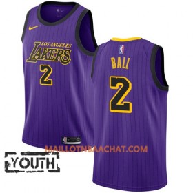 Maillot NBA Los Angeles Lakers Lonzo Ball 2 2018-19 Nike City Edition Violet Swingman - Enfant